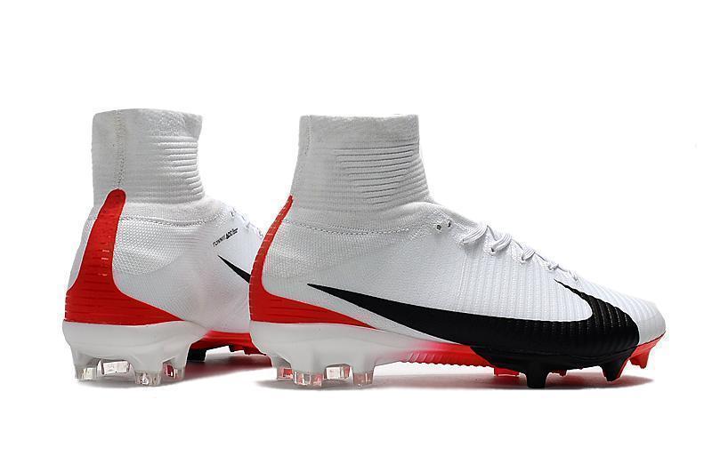 Nike Mercurial Superfly V FG Soccer Cleats White Red Black