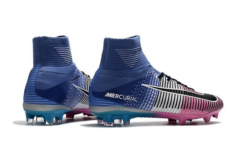 Nike Mercurial Superfly V FG Soccer Cleats Pink White Blue