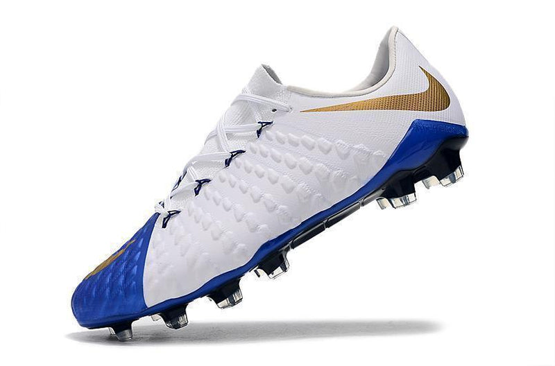 New NIke Hypervenom Phantom III DF FG Soccer Cleats Shoes White Blue