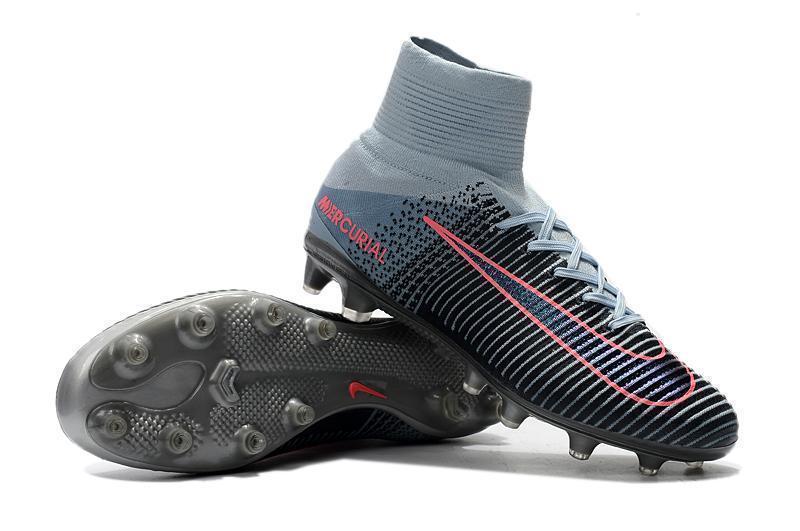 Nike Mercurial Superfly V AG Soccer Cleats Black Grey Pink