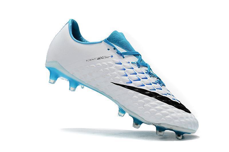 New NIke Hypervenom Phantom III DF FG Soccer Cleats Shoes White Light Blue