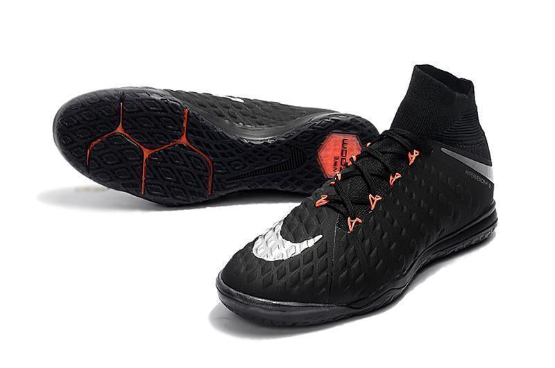 New Nike HypervenomX Proximo II DF IC HP30043 Soccer Cleats Shoes Black Metallic Silver Orange