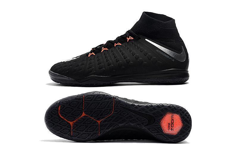 New Nike HypervenomX Proximo II DF IC HP30043 Soccer Cleats Shoes Black Metallic Silver Orange