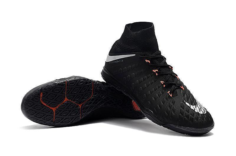 New Nike HypervenomX Proximo II DF IC HP30043 Soccer Cleats Shoes Black Metallic Silver Orange