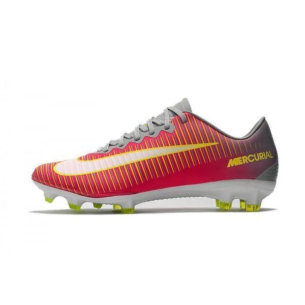 Nike Mercurial Vapor XI FG Soccer Cleats Red Grey Yellow White