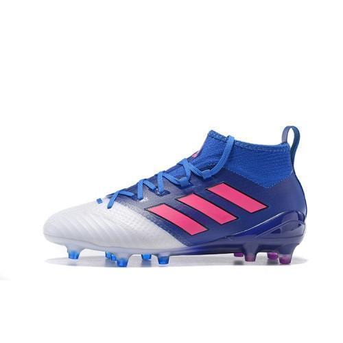 Adidas ACE 17.1 Primeknit Soccer Cleats Blue White Pink