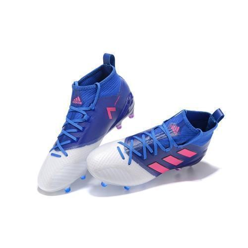 Adidas ACE 17.1 Primeknit Soccer Cleats Blue White Pink