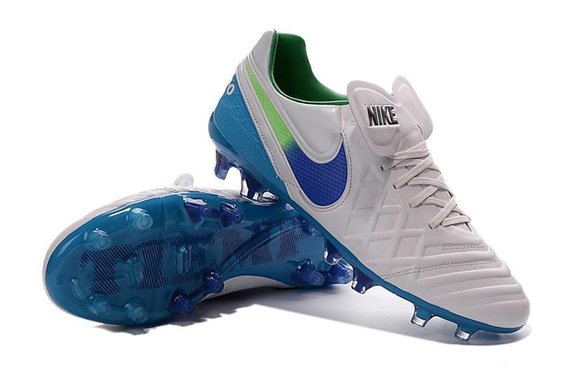 Nike Tiempo Legend VI FG Soccer Cleats White Blue Green