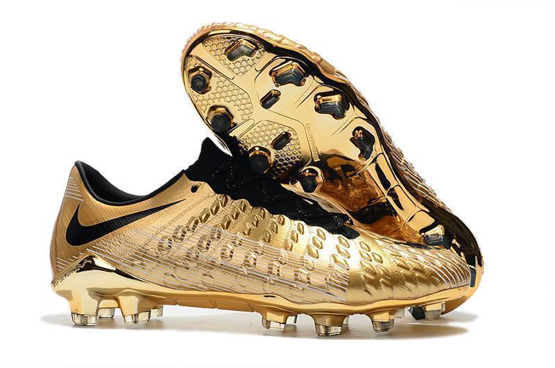 New NIke Hypervenom Phantom III DF FG Soccer Cleats Shoes Gold Black