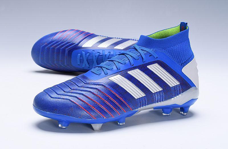 New Adidas Predator 19.1 FG Soccer Cleats Shoes Blue Red