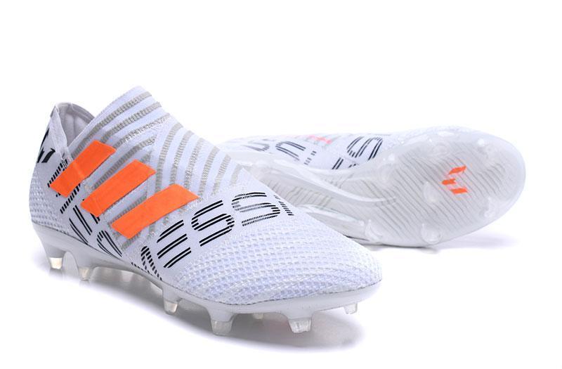 New Adidas Nemeziz Messi 17+ 360 Agility FG Soccer Cleats Shoes White Orange Grey