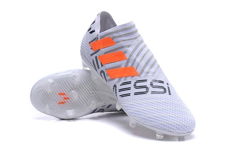 New Adidas Nemeziz Messi 17+ 360 Agility FG Soccer Cleats Shoes White Orange Grey