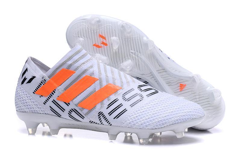 New Adidas Nemeziz Messi 17+ 360 Agility FG Soccer Cleats Shoes White Orange Grey