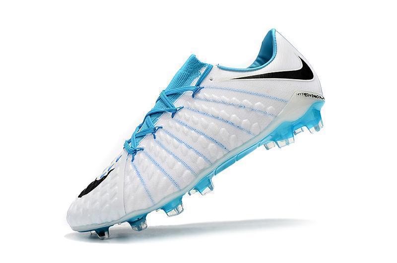 New NIke Hypervenom Phantom III DF FG Soccer Cleats Shoes White Light Blue