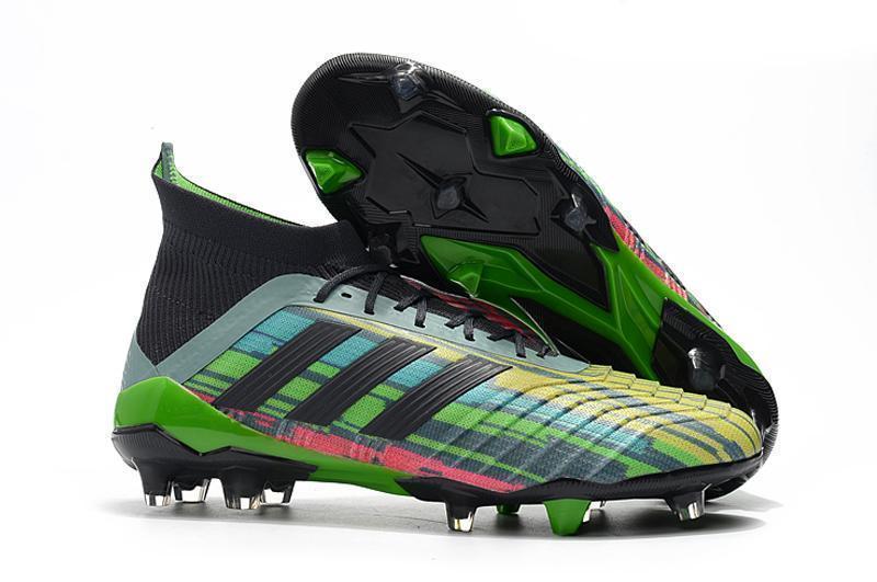 Adidas Predator 18.1 FG Soccer Cleats Black Green Blue Yellow Colorful