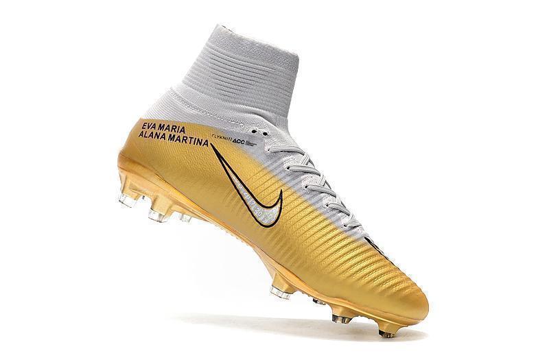 Nike Mercurial Superfly V QuintoTriunfo FG Soccer Cleats Golden White