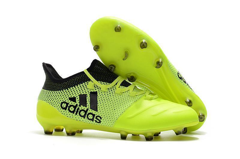 New Adidas fluorescent FG TPU Soccer Cleats Shoes Green Black