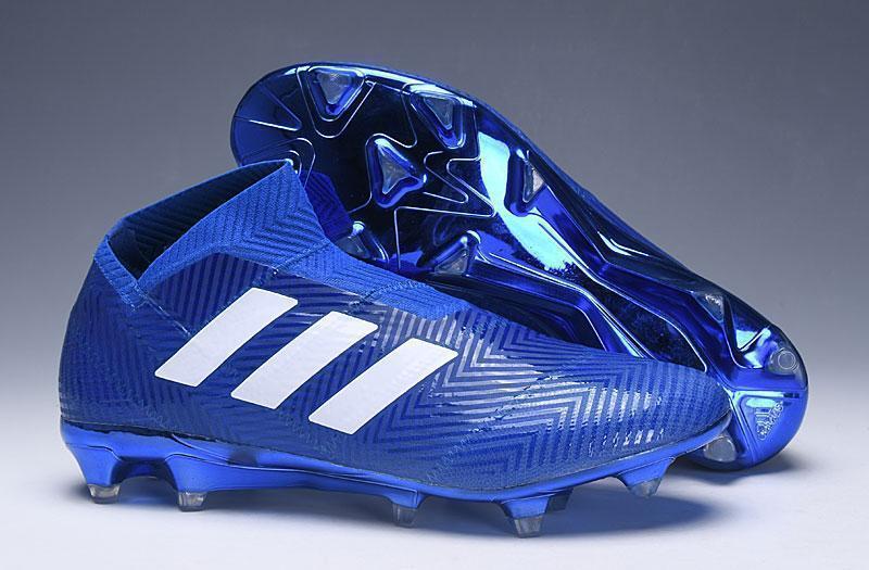 New Adidas Nemeziz 18+ FG Soccer Cleats Shoes Blue White