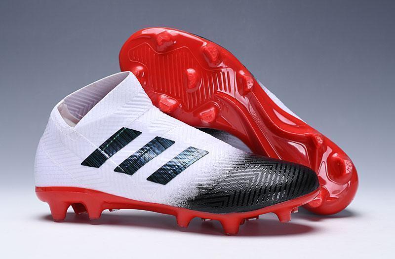 New Adidas Nemeziz 18+ FG Soccer Cleats Shoes White Black Red