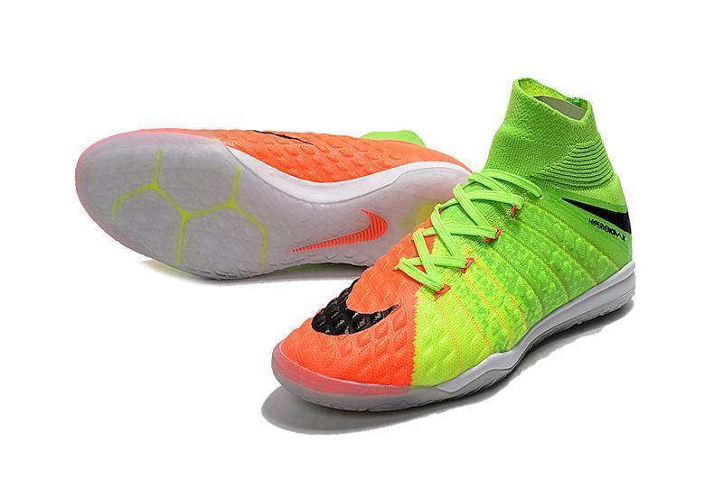 New Nike HypervenomX Proximo II DF Indoor Soccer Cleats Shoes Green Black Orange