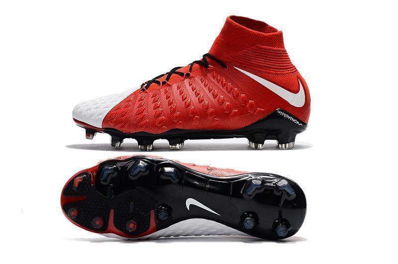 Nike Hypervenom Phantom III DF FG Soccer Cleats Red White