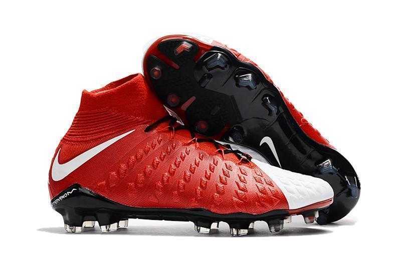 Nike Hypervenom Phantom III DF FG Soccer Cleats Red White