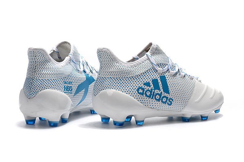 New Adidas X Series Leather FG Soccer Cleats Shoes White Blue