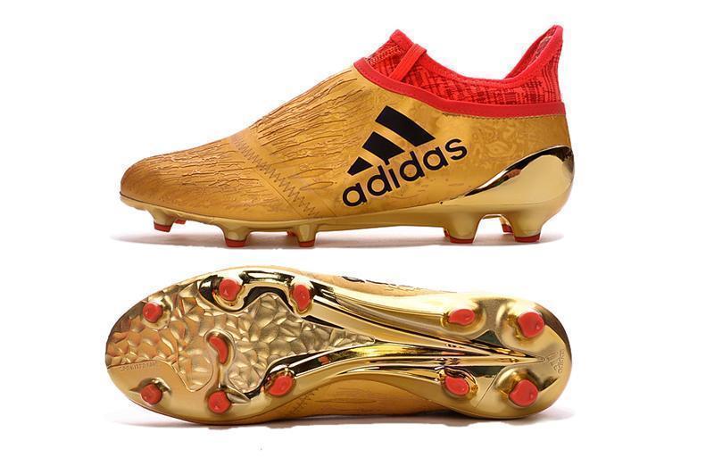 Adidas X 16+ Purechaos FG/AG Soccer Cleats Metallic Gold Red