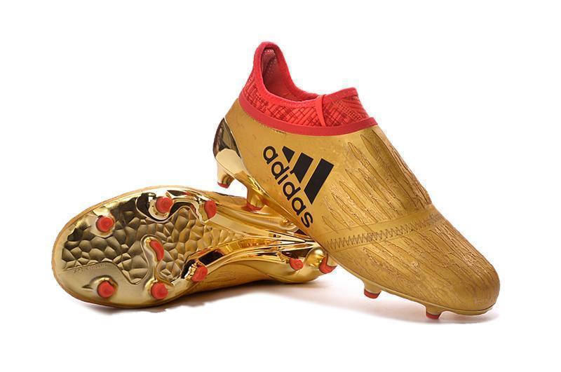 Adidas X 16+ Purechaos FG/AG Soccer Cleats Metallic Gold Red