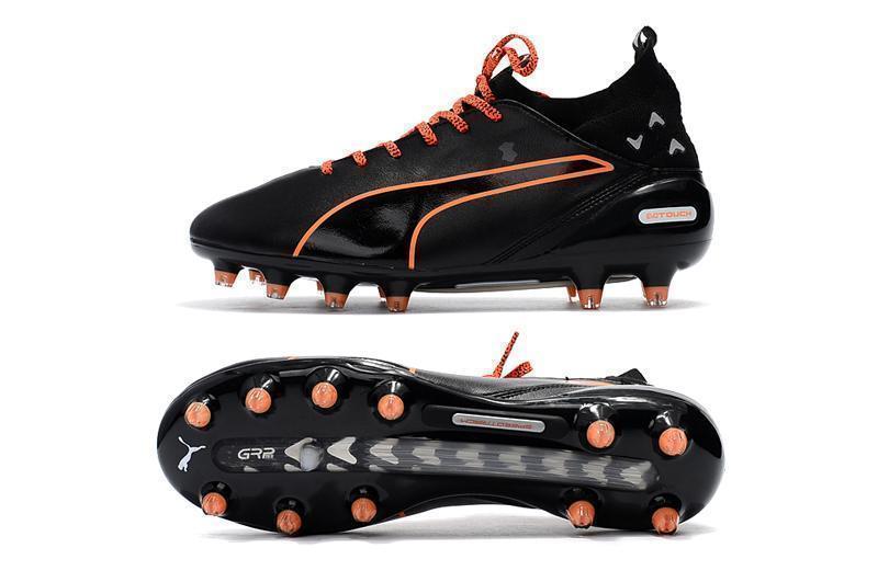 PUMA evoTOUCH Pro FG Soccer Cleats Total Black Orange