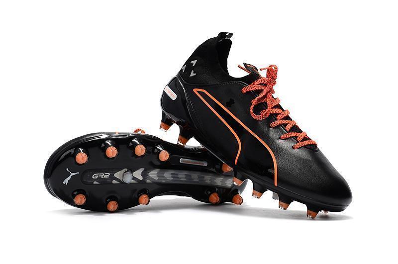 PUMA evoTOUCH Pro FG Soccer Cleats Total Black Orange