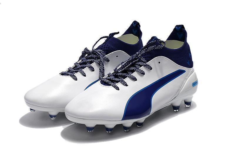 PUMA evoTOUCH Pro FG Soccer Cleats White Deep Blue