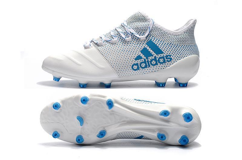 New Adidas X Series Leather FG Soccer Cleats Shoes White Blue