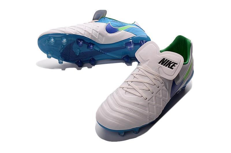 Nike Tiempo Legend VI FG Soccer Cleats White Blue Green