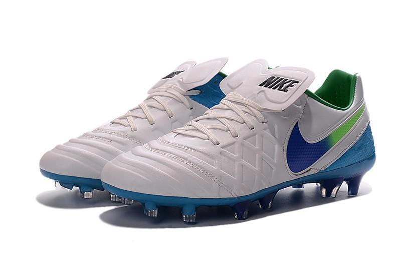 Nike Tiempo Legend VI FG Soccer Cleats White Blue Green