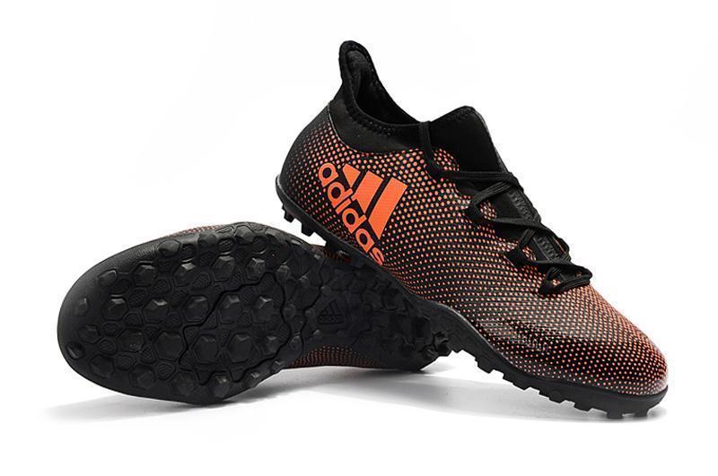 New Adidas X series TF Thunderstorm Grass Spikes Soccer Cleats Shoes Orange Black