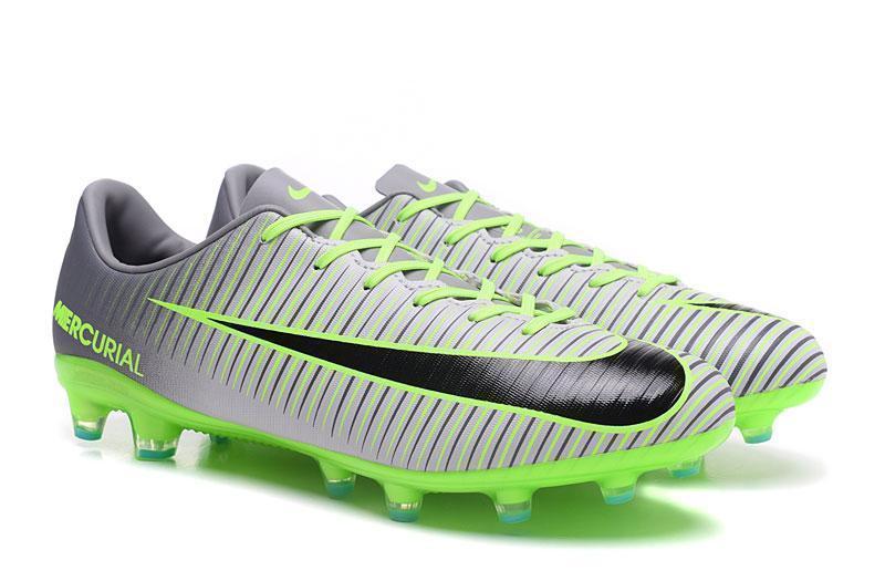 Nike Mercurial Vapor XI AG Soccer Cleats Grey Black Green