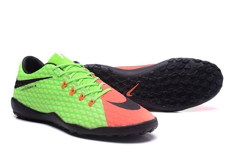 Nike Hypervenom Phelon III Turf Soccer Cleats Grass Green Orange