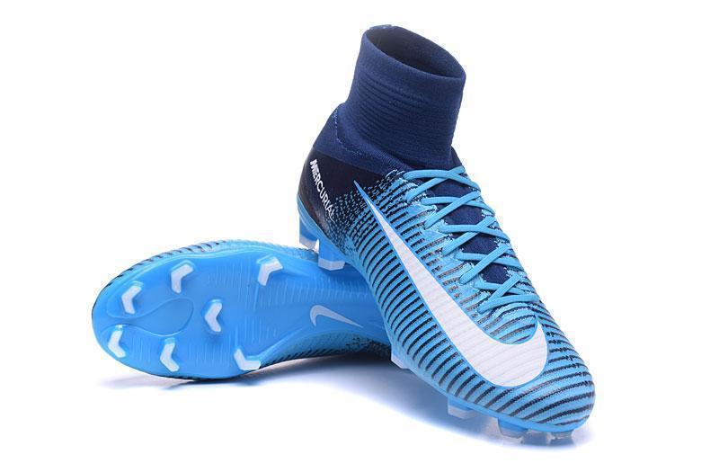 Nike Mercurial Superfly V FG Soccer Cleats Blue Dark White