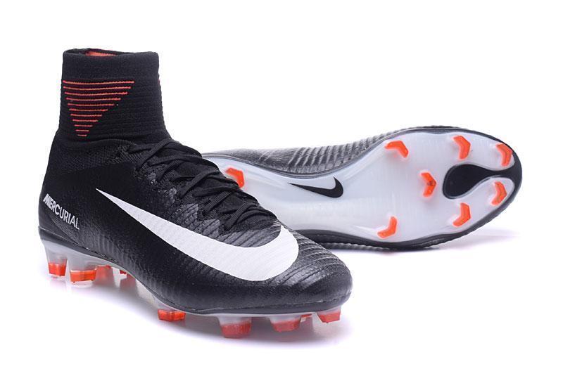 Nike Mercurial Superfly V FG Soccer Cleats Black Orange White