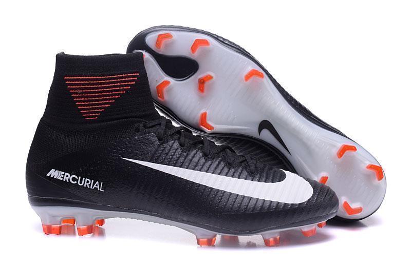 Nike Mercurial Superfly V FG Soccer Cleats Black Orange White