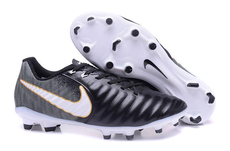 Nike Tiempo Legend VII FG Soccer Cleats Black White Orange