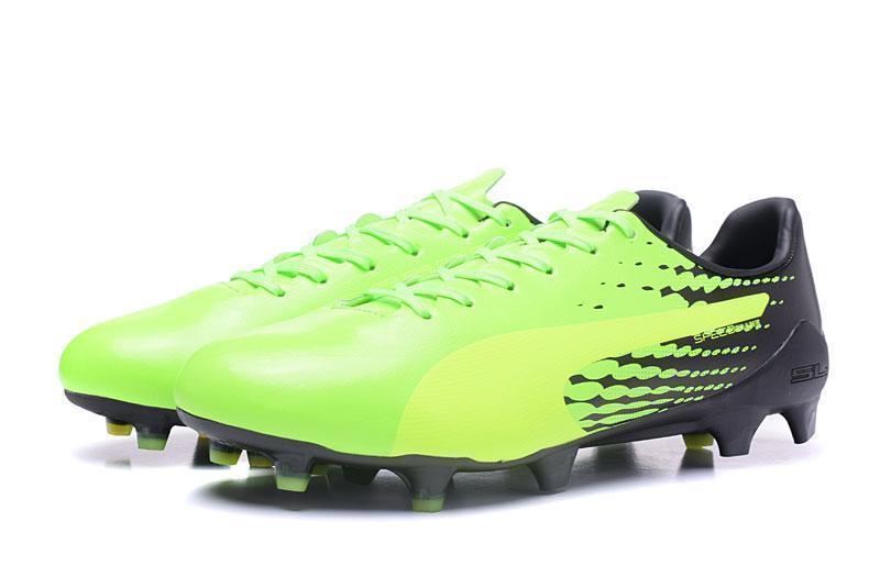 PUMA evoSPEED 17 SL-S FG Soccer Cleats Green Black Yellow