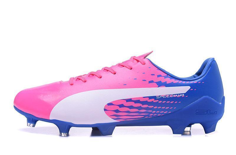 PUMA evoSPEED 17 SL-S FG Soccer Cleats Pink Blue White