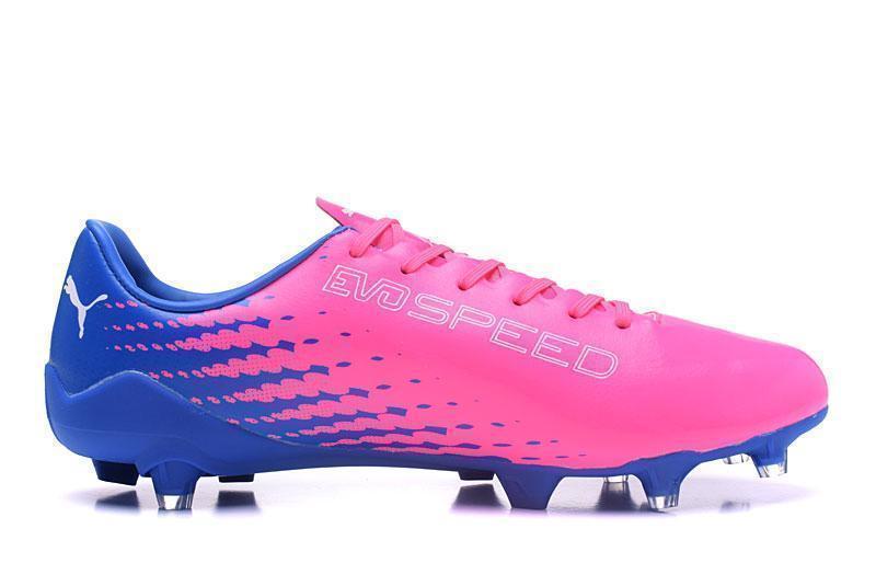 PUMA evoSPEED 17 SL-S FG Soccer Cleats Pink Blue White