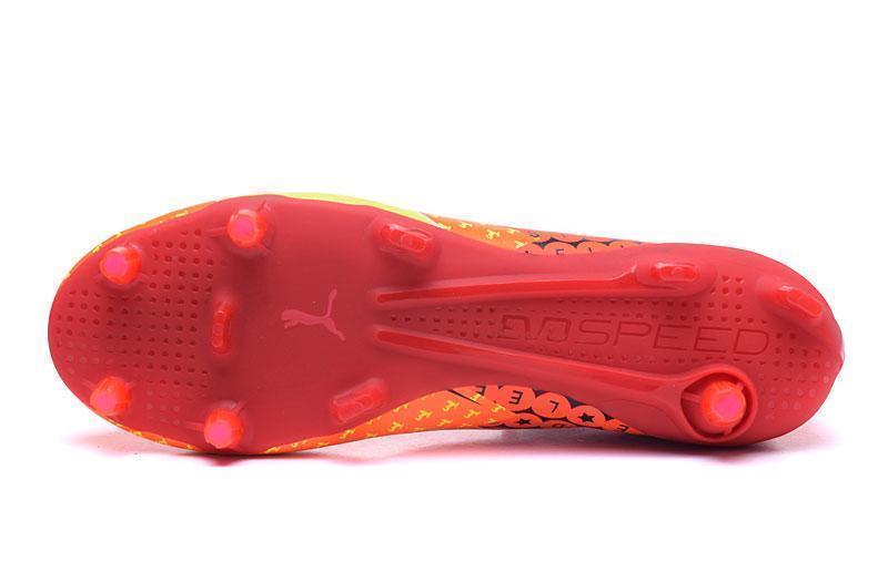 PUMA evoSPEED 17 SL-S FG Soccer Cleats Orange Yellow Red Black