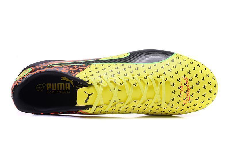 PUMA evoSPEED 17 SL-S FG Soccer Cleats Yellow Black Orange