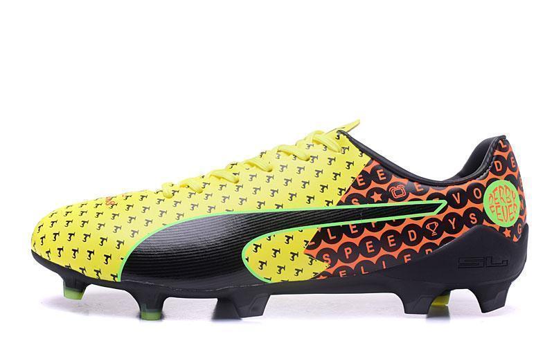 PUMA evoSPEED 17 SL-S FG Soccer Cleats Yellow Black Orange