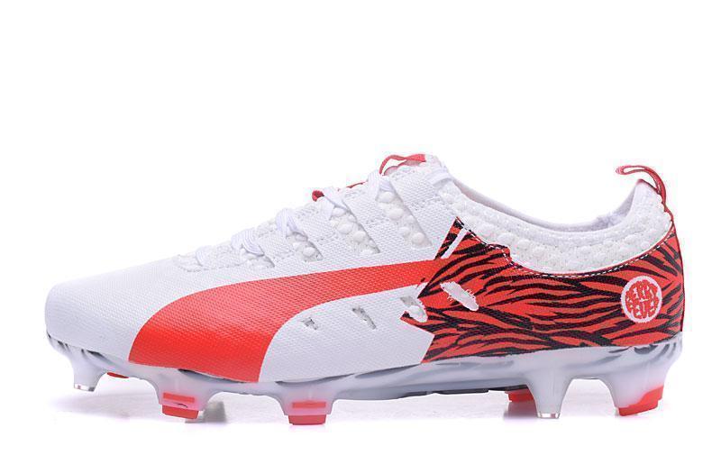 PUMA evoPOWER Vigor 1 FG Soccer Cleats White Red Black