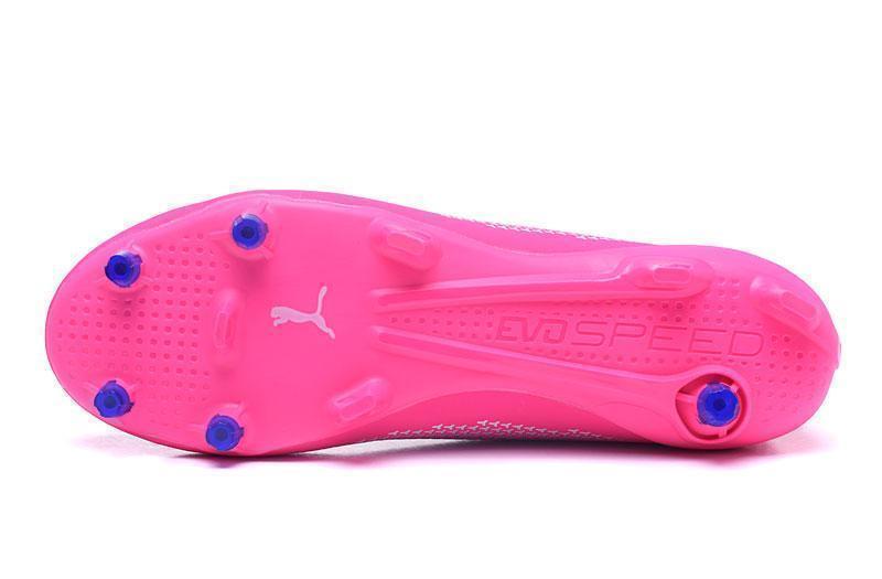 PUMA evoSPEED 17 FG Soccer Cleats Pink Blue White